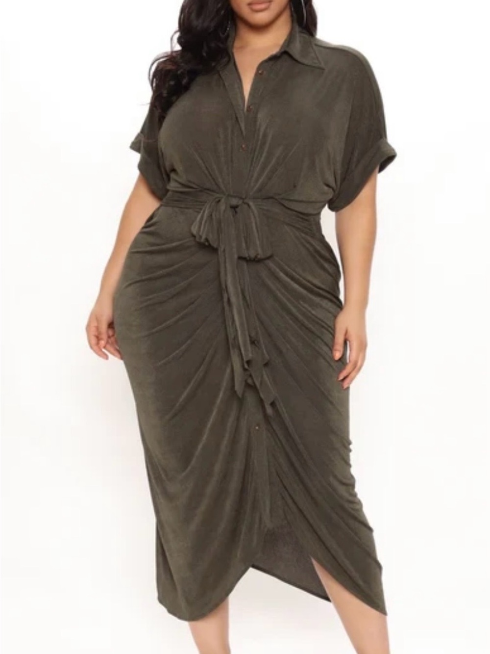 Fashion Nova Plus Size City Mood Slinky Dress